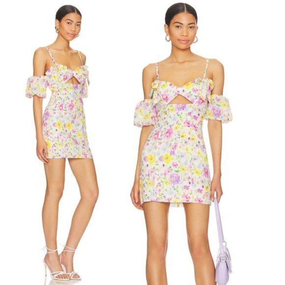 Marcelle Mini Dress in Watercolor Multi - MAJORELLE